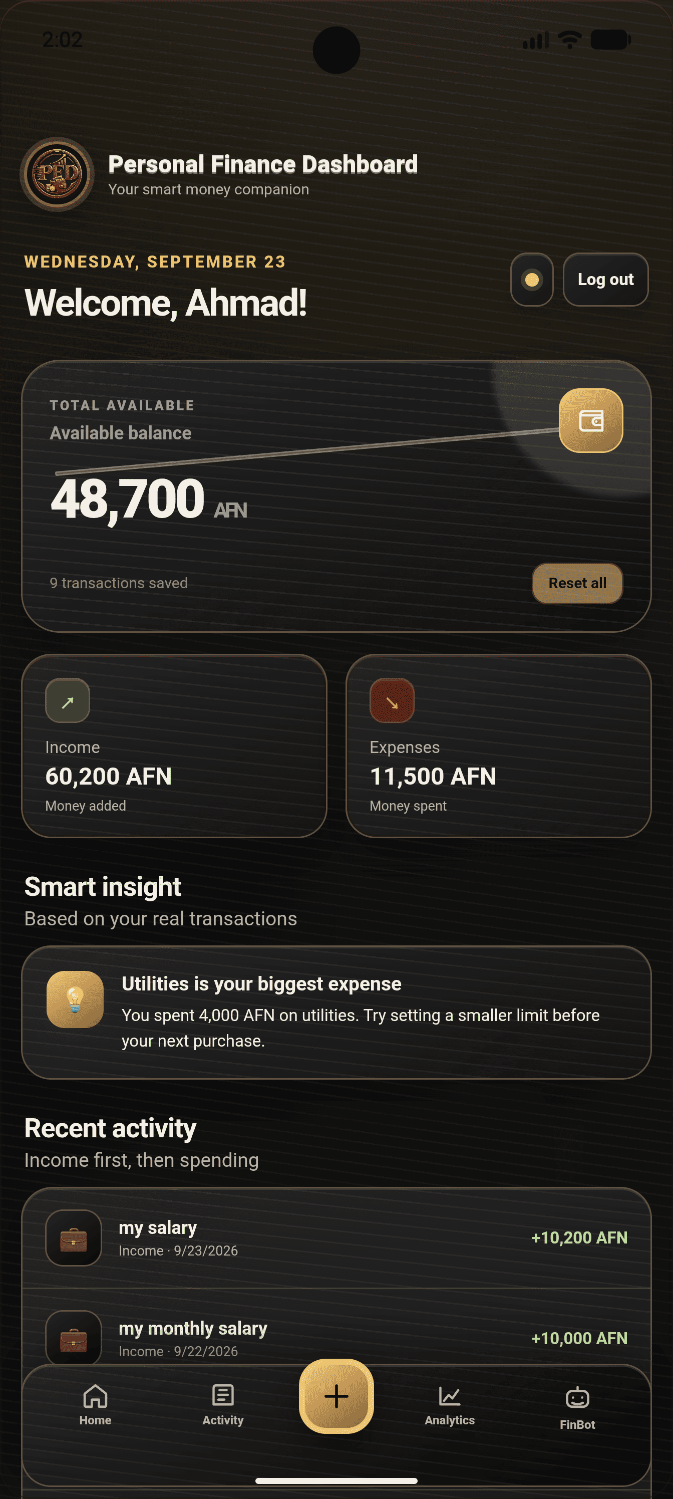 Financial Wallet app